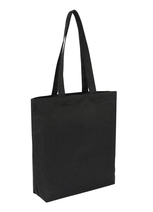 Cotton Tote Black With Bottom Only