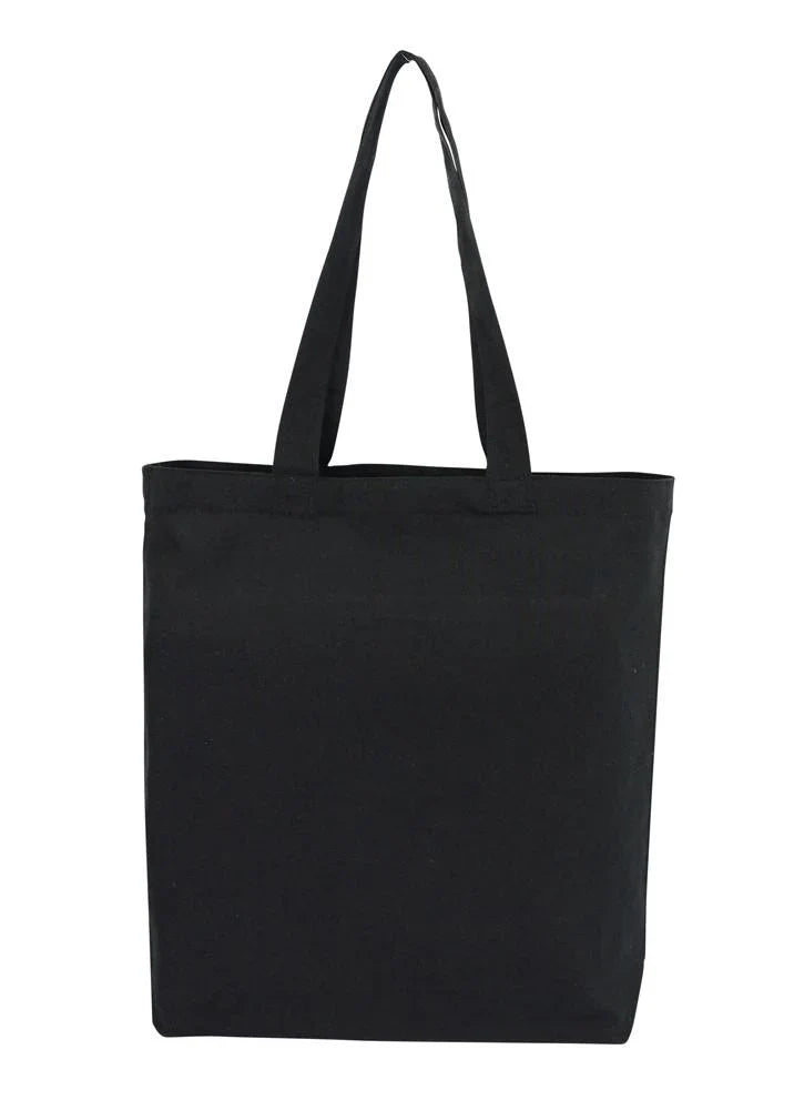 Cotton Tote Black With Bottom Only