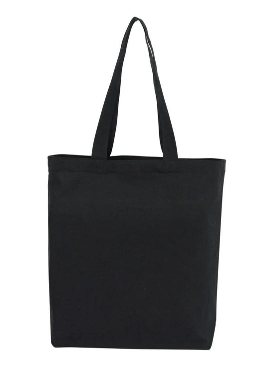 Cotton Tote Black With Bottom Only