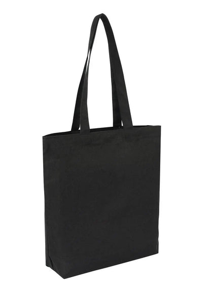 Cotton Tote Black With Bottom Only